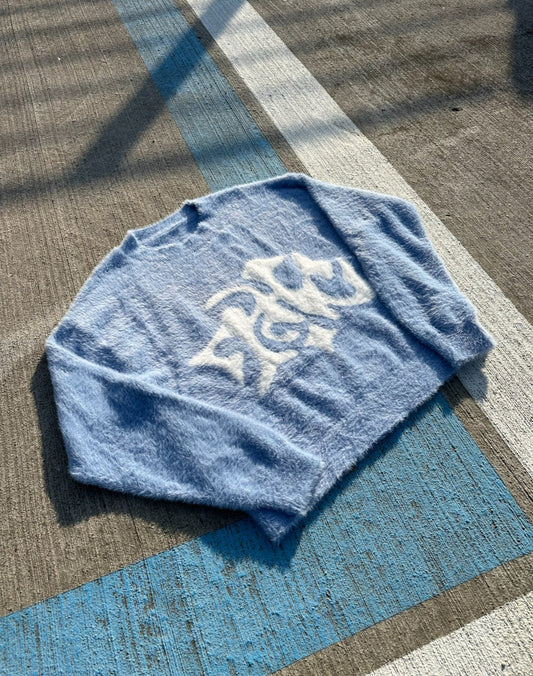 Knitwear 7HC mohair bleu