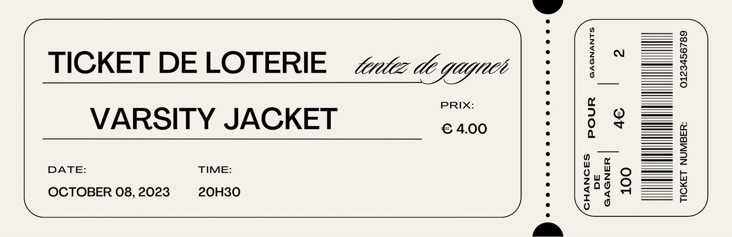 Loterie : Varsity Jacket (Numérotée de 1 à 30)